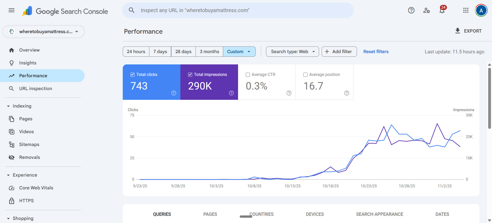 Google Search Console Performance