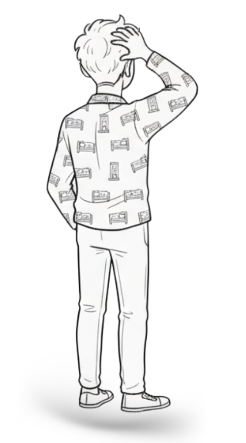 Person scratching head