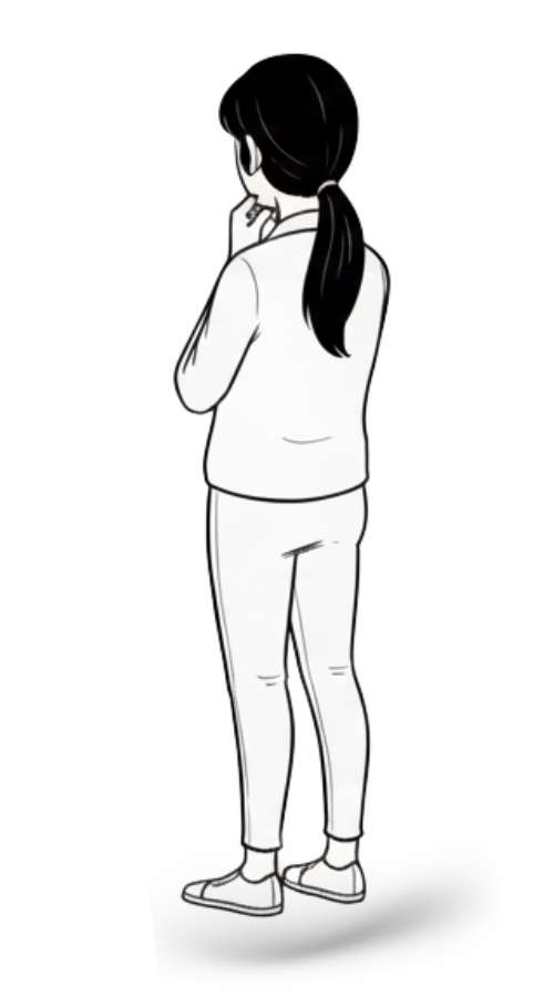 Person thinking about AI